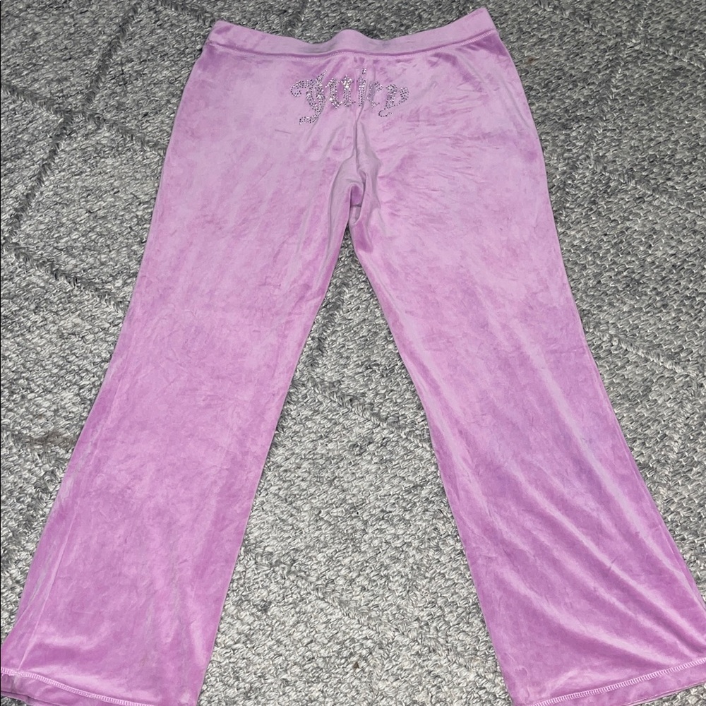 Juicy Couture Purple Velour Pants with Rhinestone Detail